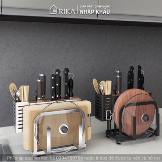 Kệ để dao thớt vung xoong ống đũa nhà bếp đa năng inox 304 rika ggt-01