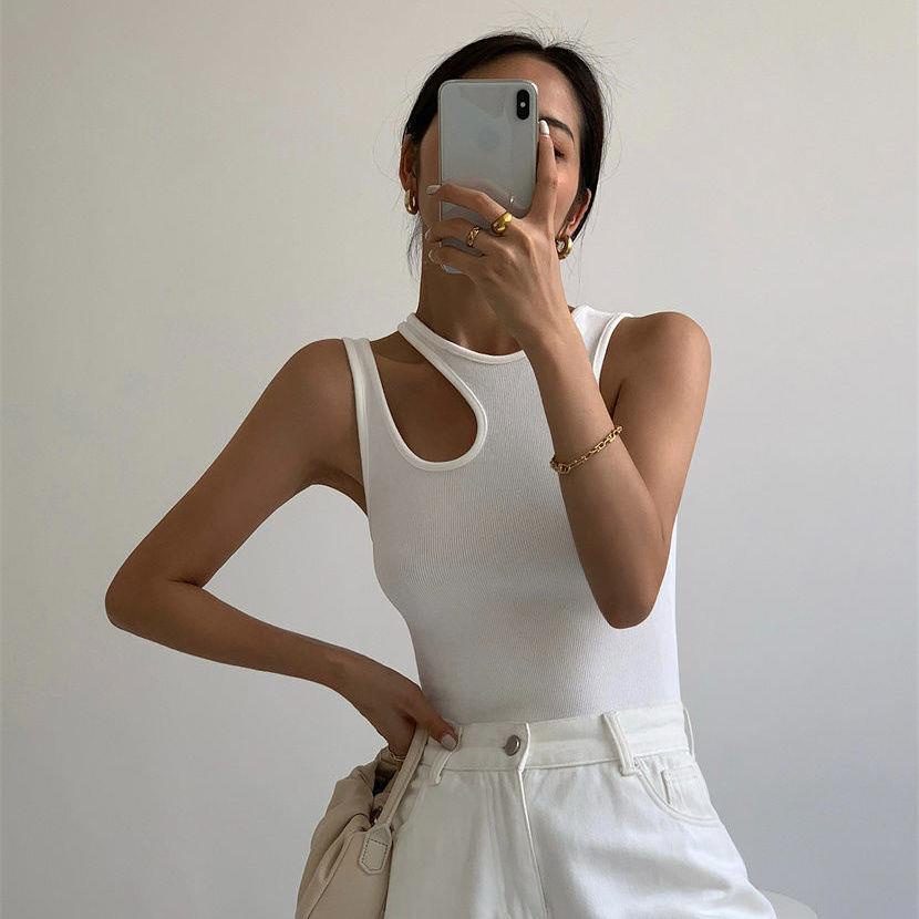 Áo Không Tay Màu Đen Thời Trang Mùa Hè Năm 2021 Cho Nữ