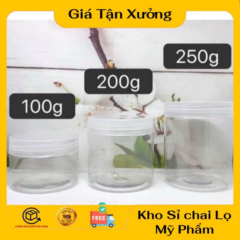 Hủ Đựng Kem ❤ TRÙM SỈ ❤ Hũ nhựa pet 50g,100g, 200g, 250g,500g đựng mỹ phẩm, thực phẩm, đồ khô, ngũ cốc