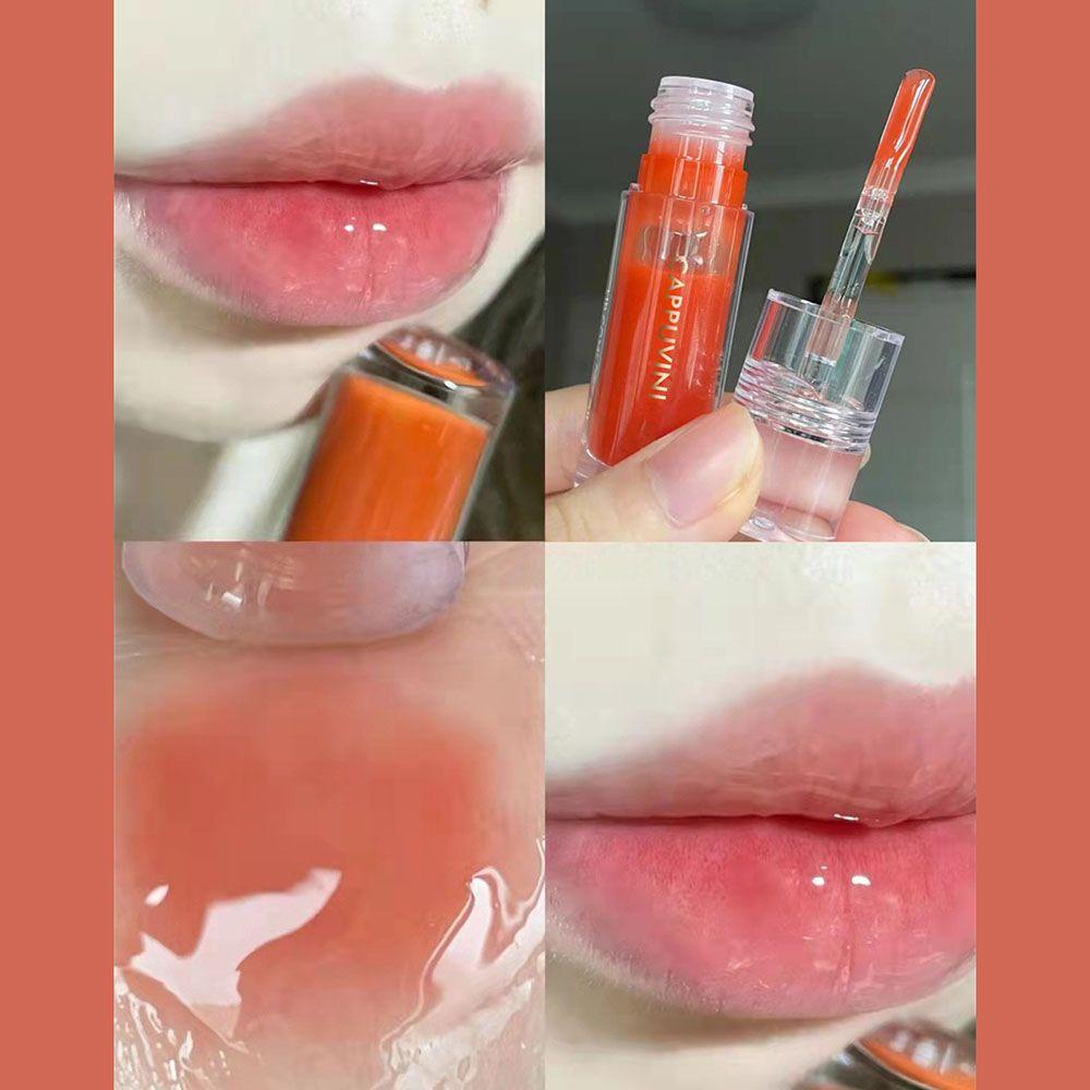 1 / 1 Bộ Son Bóng Hiệu Ứng Gương Trong Suốt Dưỡng Ẩm Chống Thấm Nước Lâu Trôi