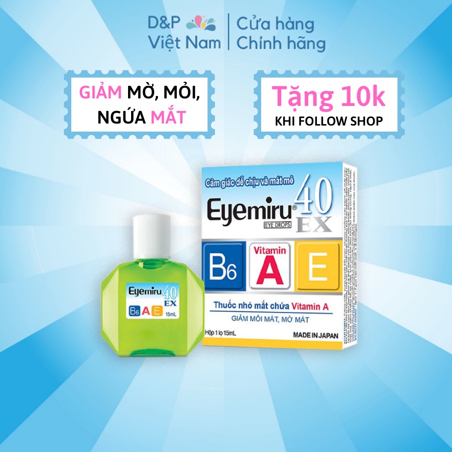[Hàng Nhật] Nước nhỏ mắt Eyemiru 40EX cảm giác dễ chịu và mát mẻ - Nhập khẩu chính hãng - date 2023