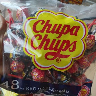 Túi 48 que kẹo mút sắc màu chupa chups