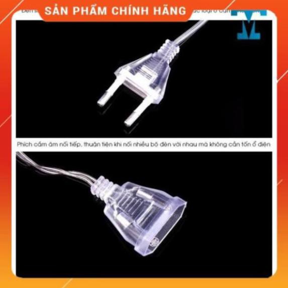 Đèn trang trí rèm 3x3m 16 dây thả, đèn led rèm mưa màu vàng ấm trang trí background, quà tặng ngày 8/3,...