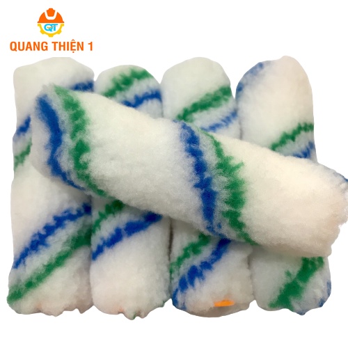 Cán ru lô Việt Mỹ 4 tấc và bông lăn sơn 2 sọc xanh 10cm