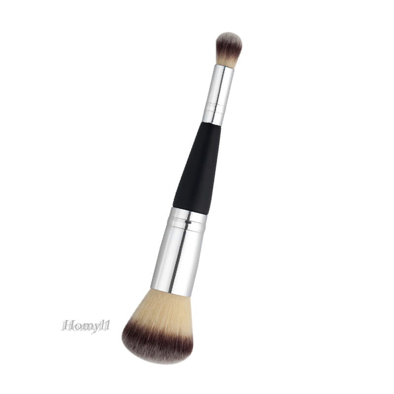 [HOMYL1]Pro Wooden Makeup Brush Dual-Ended Face Shading Flat Contour Foundation Tool