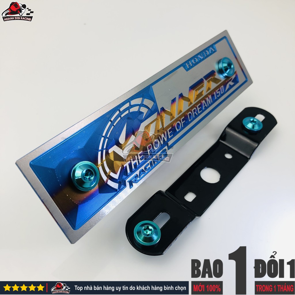 Bảng tên 3D WINNER  titan chính hãng, tặng pát gắn và ốc titan gr5 xanh lục bảo  Hoành Sơn Racing