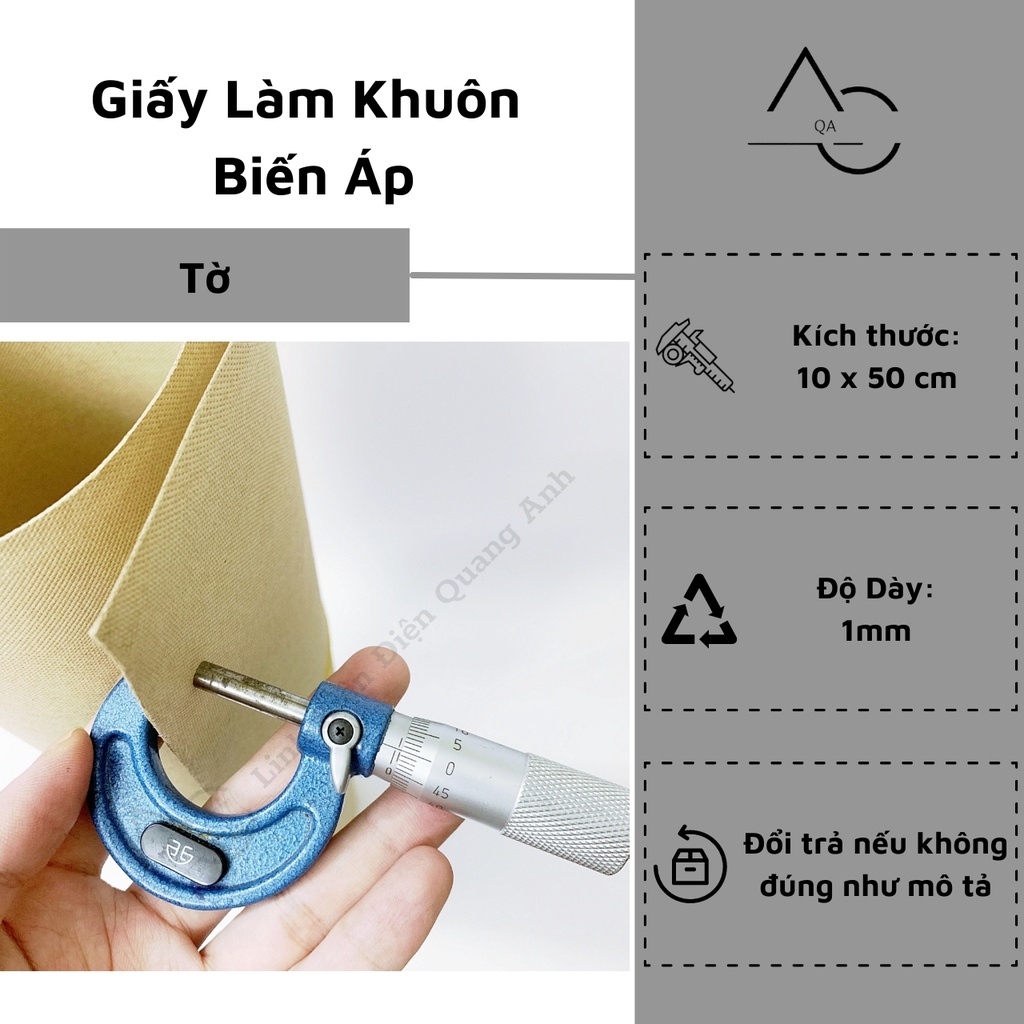 Giấy Làm Khuôn Biến Áp Quấn Dây Đồng Đổi Nguồn Cốt Khuôn Quấn Dây Đồng 1mm 1 Ly