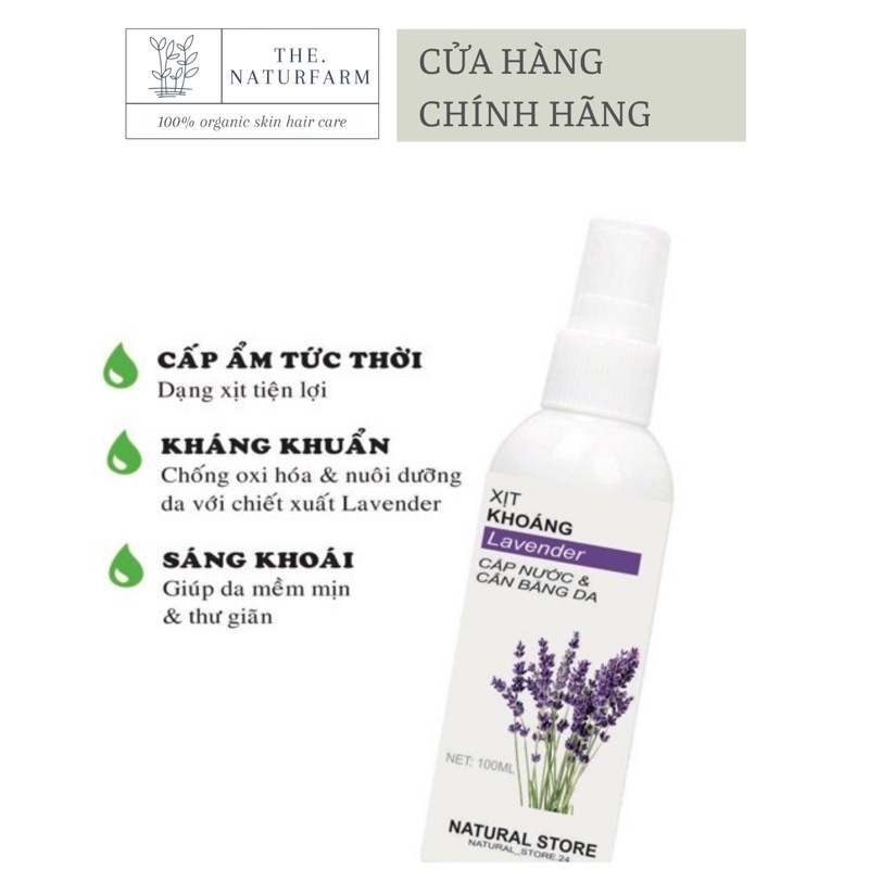 Xịt khoáng Chiết xuất Oải Hương ( Lavender ) Organic- Cấp ẩm, giúp da mịn màng thư giãn