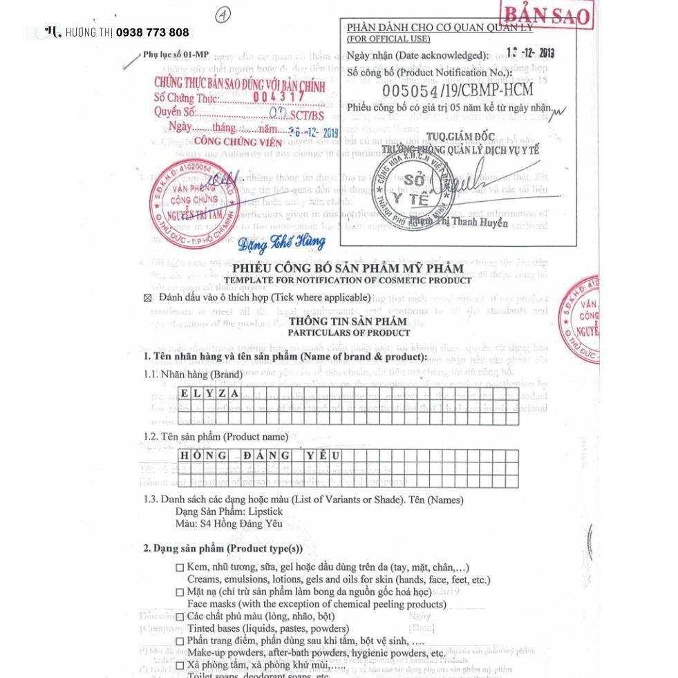 Son Dưỡng Môi Không Phai Elyza Hương Thị Siêu Sang – Phiên Bản Bươm Bướm (Hồng Đáng Yêu) -TĐL Nhàn Trương | BigBuy360 - bigbuy360.vn