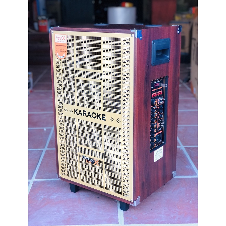 Loa Kéo Karaoke Bass 40 2 đường tiếng Vỏ Gỗ Đời Mới Tặng 2 Micro Cao Cấp Siêu Hút Âm