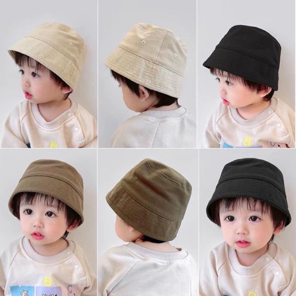 Nón vành cụp trẻ em💚CAM KẾT CHUẨN💚MŨ BUCKET BÉ TRAI BÉ GÁI Korea unisex vành nhỏ chất kaki cho bé 1-6tuoi