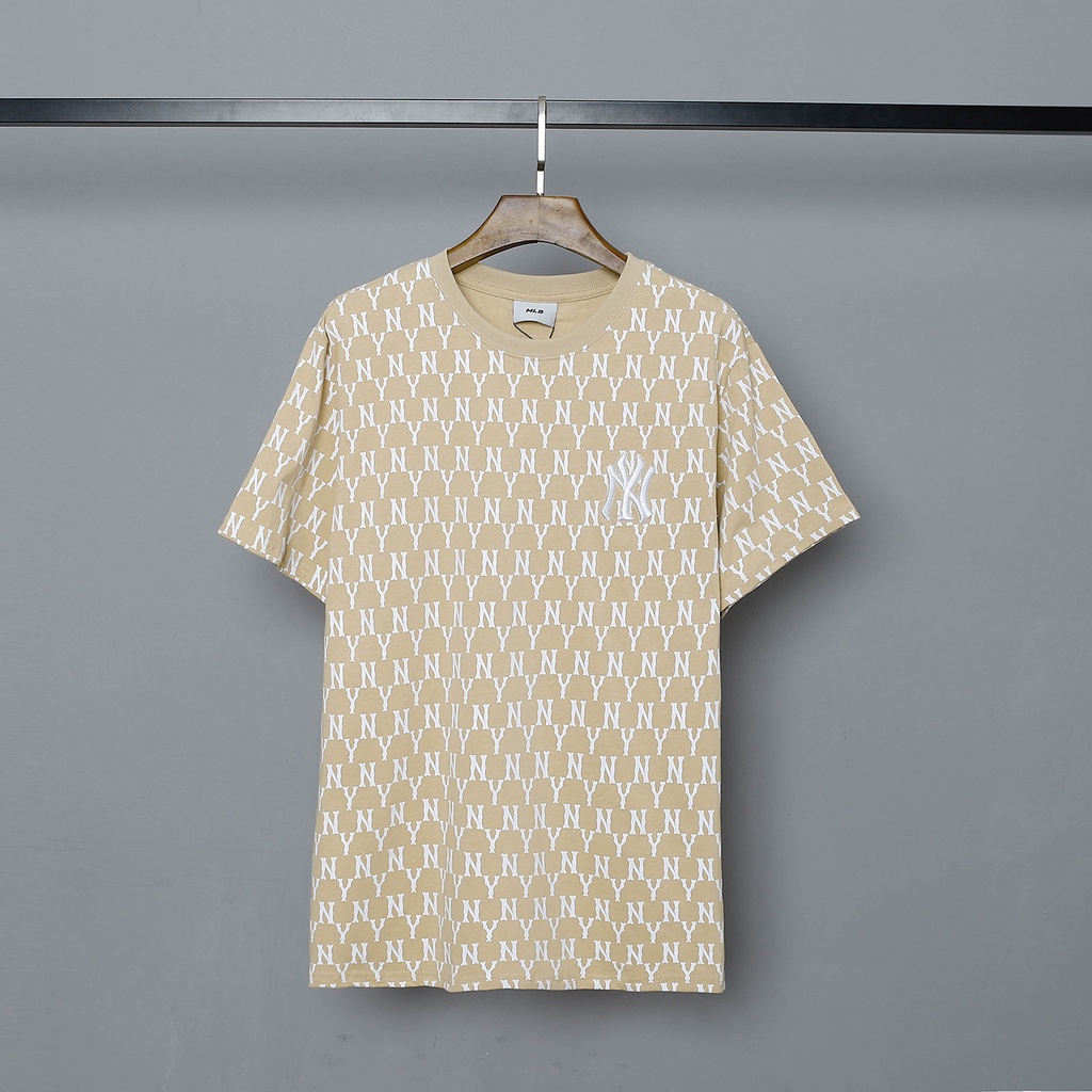 ❤❀  ❤ Áo Thun Cotton Ngắn Tay Thêu Họa Tiết MLB NY Thời Trang Cho Cặp Đôi