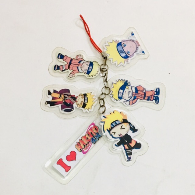 Móc khoá naruto chùm dây 8 miếng