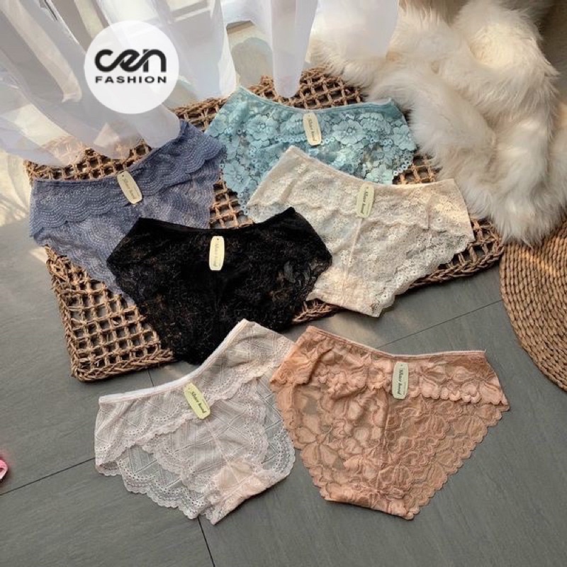 Quần Lót Ren Nữ Sexy thiết kế họa tiết ren xuyên thấu