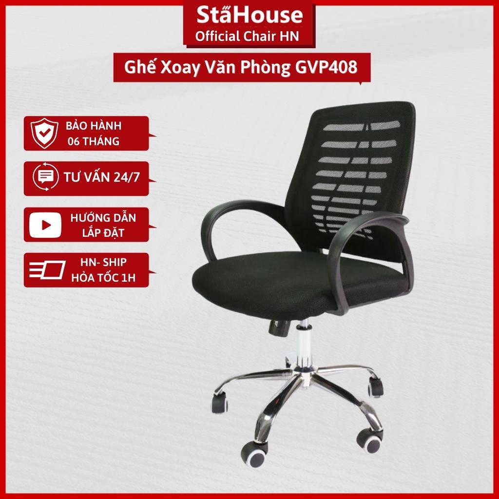 Ghế xoay văn phòng làm việc lưng A khung chắc chắn đệm êm GVP408 Stahouse Official Chair HN