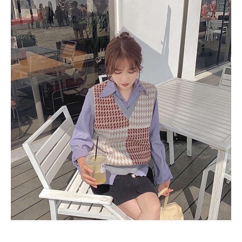 Áo gile len thổ cẩm mẫu mới siêu xinh hàng quảng châu loại 1 thích hợp cho mùa thu | BigBuy360 - bigbuy360.vn