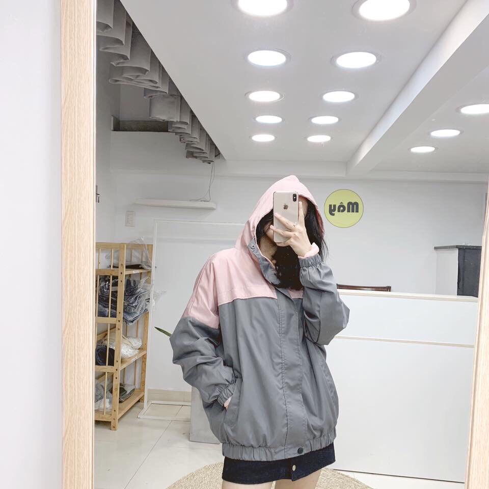 áokhoác dù nữ 2 lớp phối màu đẹp M199