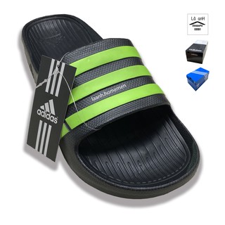 FULLBOX_ Dép Đúc Nam 3 Sọc Đế Đen Sọc Xanh Non VNXK ( Hình Thật ) Dép Nam Quai Ngang