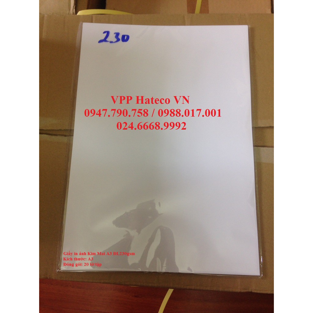 Giấy in ảnh Kim Mai A3 ĐL 230gsm  20 tờ/ram Mạnh Hưng