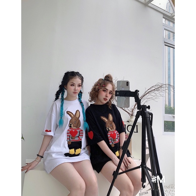 Áo phông thỏ nâu tim ngực TTA788