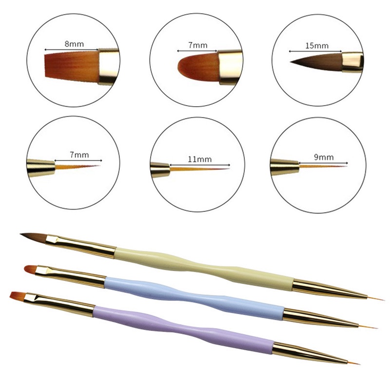 Set 3 cọ vẽ BORN PRETTY trang trí móng tay nghệ thuật