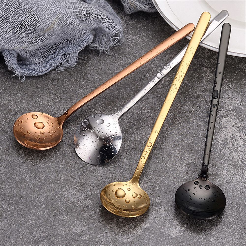 CONOPERY Muỗng tròn thép không gỉ 304 nhiều màu sắc phản quang tùy chọn phong cách Bắc Âu