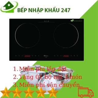 Bếp từ đôi grasso gs702ih invecter tiết kiệm điện hai vùng nấu từ nhập khẩu chính hãng giá rẻ bảo hành tq 3 năm..
