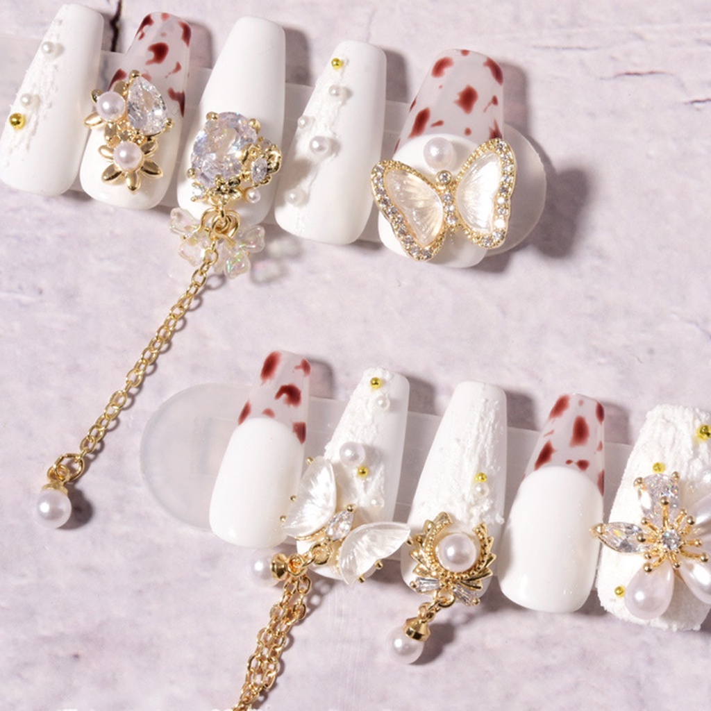 Phụ Kiện Đá Zirconia Hình Bướm Sáng Tạo Trang Trí Móng Tay