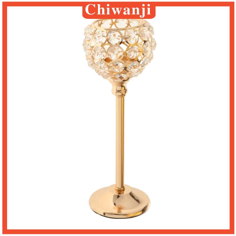 Giá đỡ đèn cầy bằng pha lê màu vàng 16.5cm trang trí tiệc