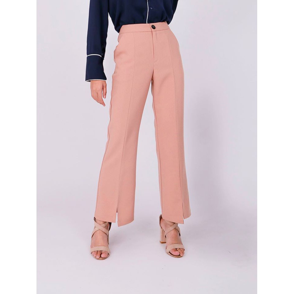 Quần tây ống rộng lai xẻ trẻ trung thanh lịch | BigBuy360 - bigbuy360.vn