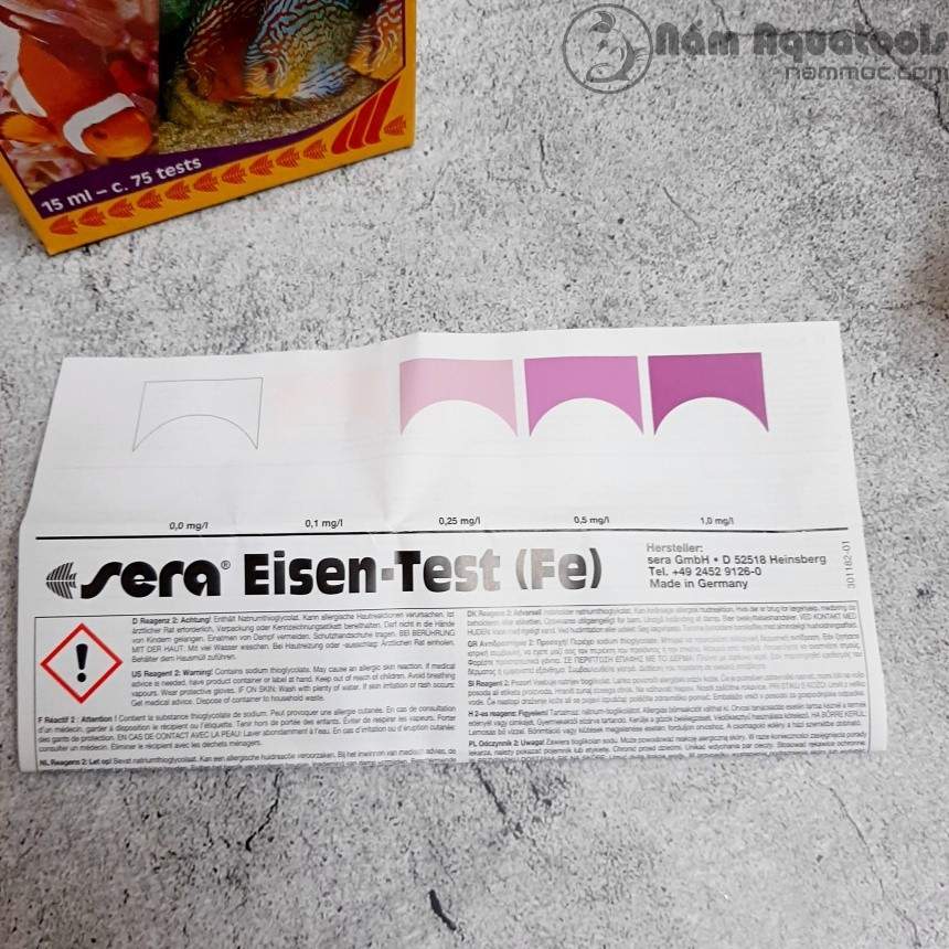 Bộ TEST Fe SERA | Kiểm tra nồng độ Sắt trong bể cá cảnh, thuỷ sinh