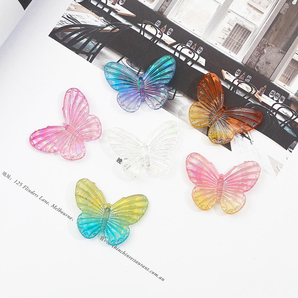 Mặt Vòng cổ Beadia Bằng Acrylic Hình Bướm Lấp Lánh Nhiều Màu Có Lỗ Dùng Làm Trang Sức DIY