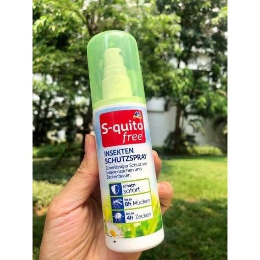 Xịt Chống Muỗi &amp; Côn Trùng Đốt S-quito Free 100ml Đức