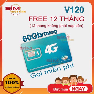 Sim 4G Viettel V120 💝FREE12THÁNG💝 Sim V90 cũ, Data 4G tốc độ cao, Km 60Gb/tháng , 2Gb/ngày Gọi Miễn Phí