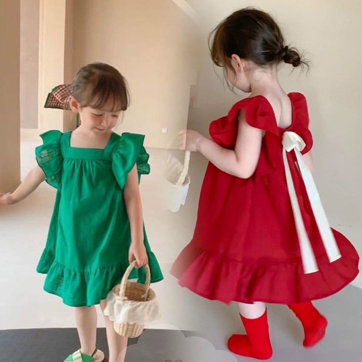 Váy đầm đuôi cá nơ sau siêu xinh, mềm lên form cực sang cho bé từ 1-5T  VBG27