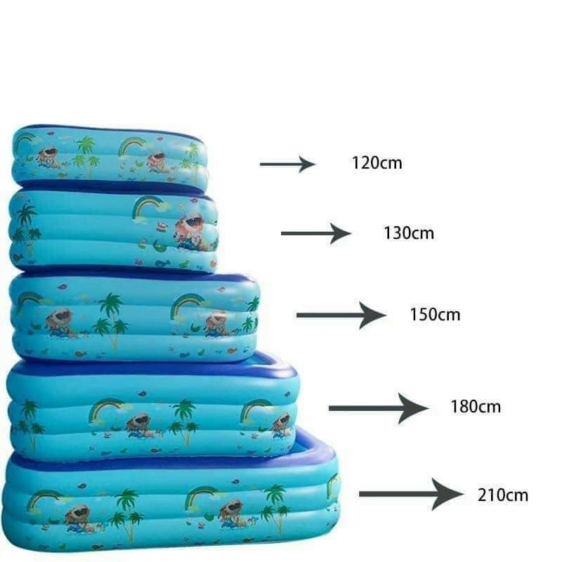 Bể phao bơi cho bé thành cao 3 tầng Size 1m5-1m8-2m1