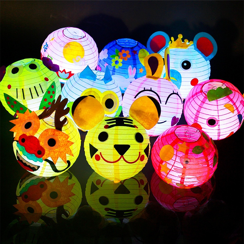 Lồng Đèn Giấy Hình Mặt Trăng / Lễ Hội Trung Quốc Dễ Thương DIY Đa Ứng Dụng