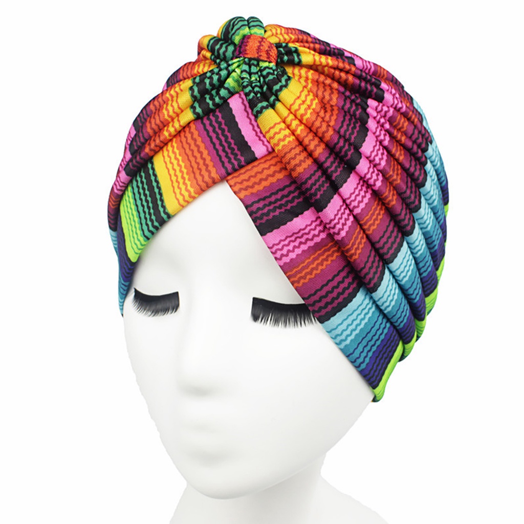 Mũ turban polyester In Họa Tiết Màu Sắc Thời Trang Cho Nữ