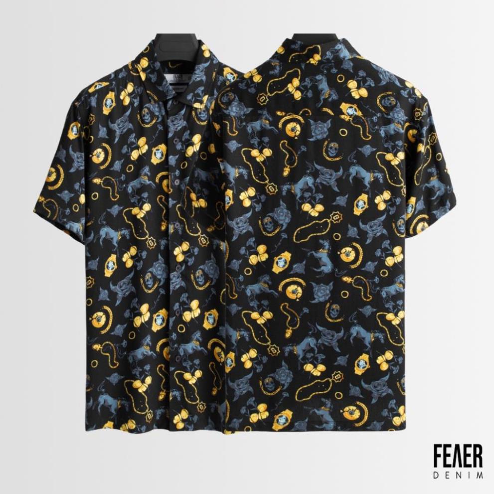 Áo sơ mi nam FEAER DENIM thấm hút thoáng mát nhẹ nhàng thoải mái vải viscose ROSE GOLD SKULL -K(&1 !
