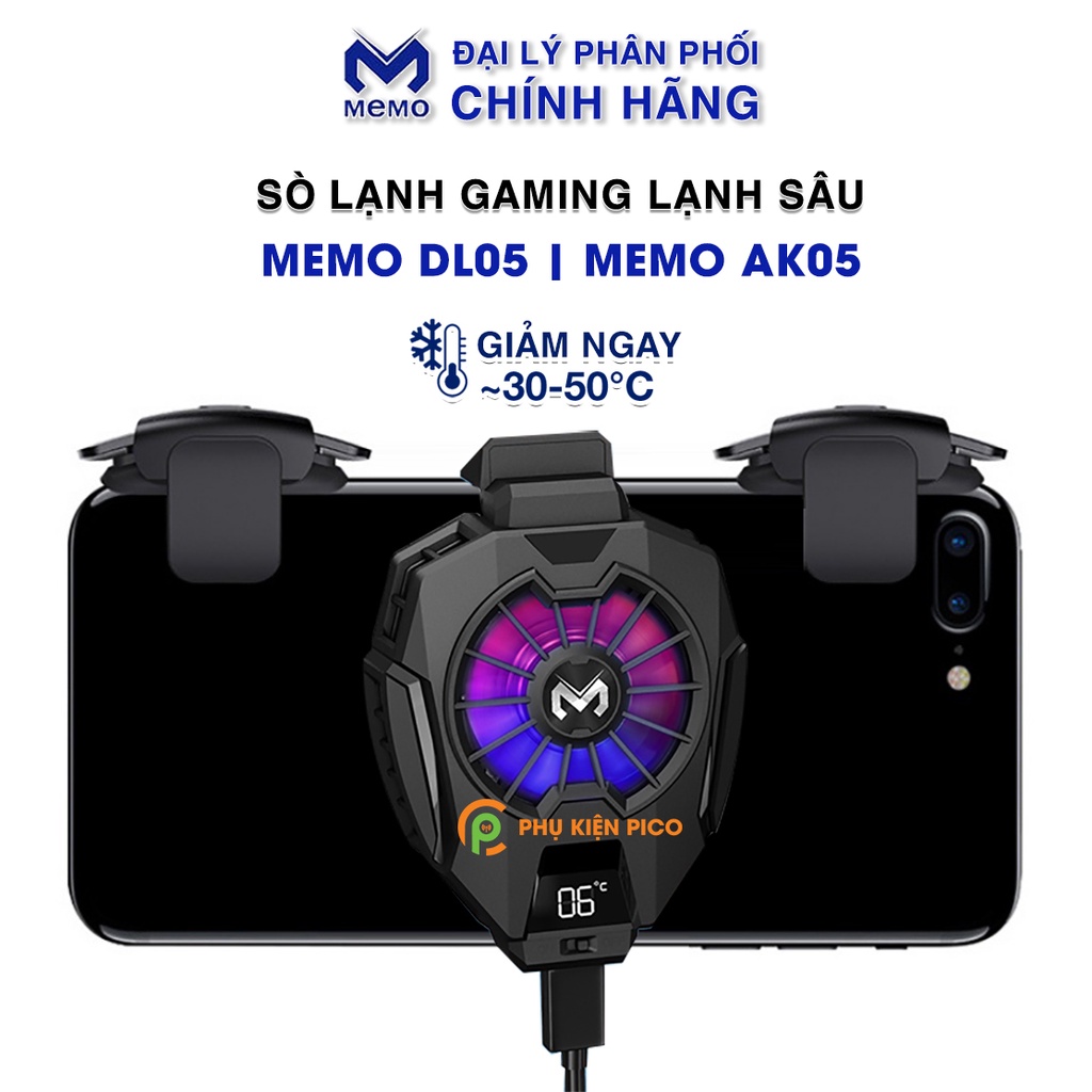 Tản nhiệt điện thoại Memo DL05 và nút bắn Pubg Memo AK05 auto táp siêu nhanh combo hoàn hảo chiến mọi loại game