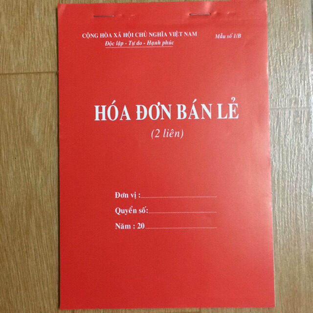 Hoá đơn bán lẻ 2 liên theo đúng mẫu quy định