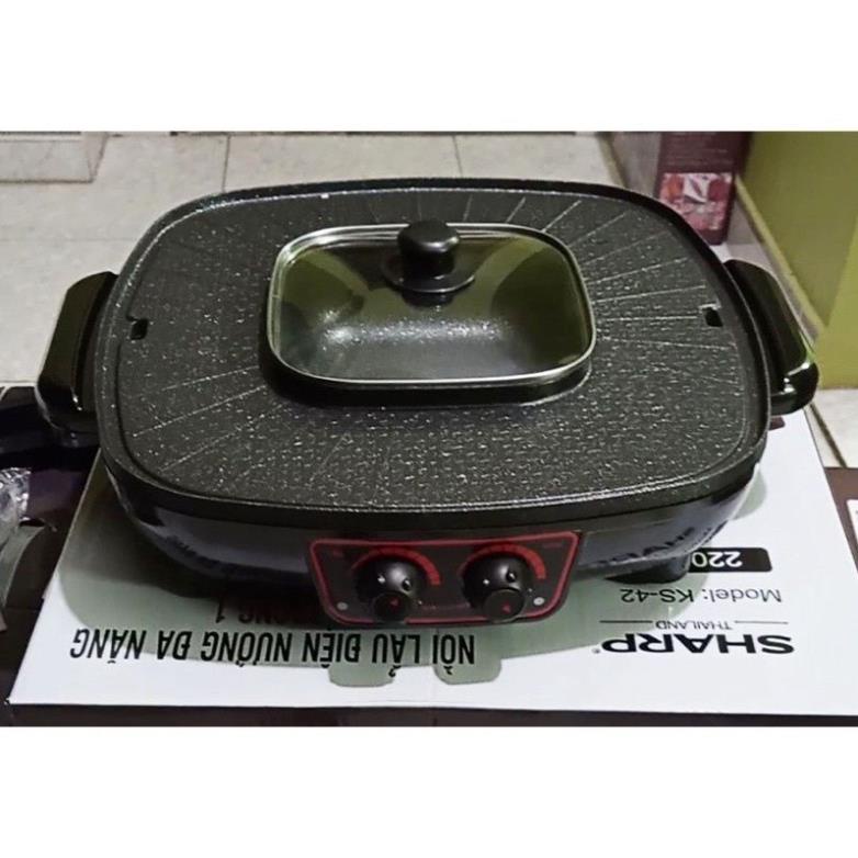 Nồi Lẩu,Nướng 2 trong 1 SHARP - KS42 công suất 2200w hàng chính hãng bảo hành 12 tháng