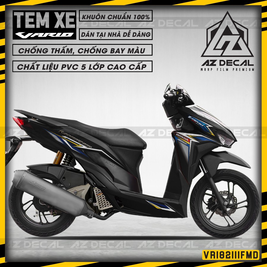 Tem Dán Xe Honda Vario 150 Mẫu FM | VR182111FM | Chất Liệu Decal PVC Cao Cấp, Dễ Dán