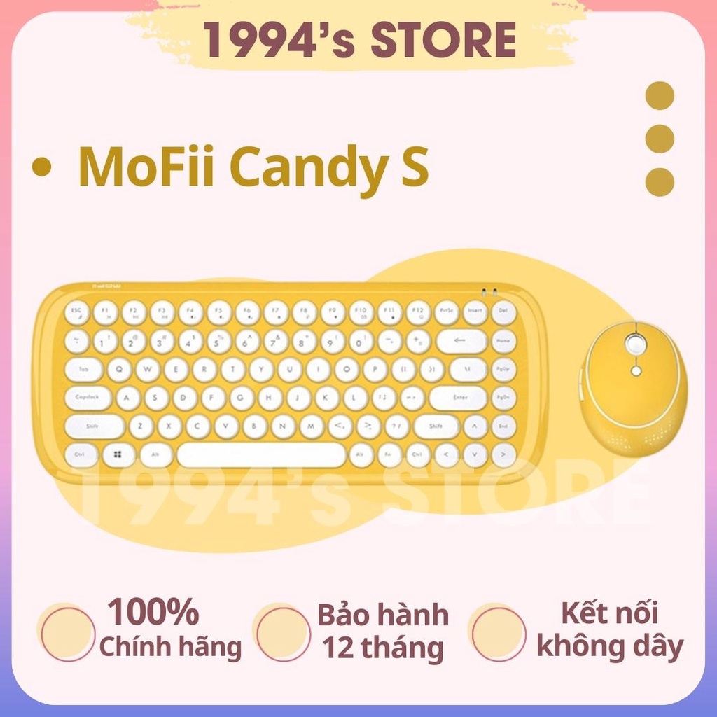 MoFii Candy S Basic - Bộ bàn phím giả cơ và chuột không dây MoFii Candy Mixed Dùng cho PC, Laptop, Tivi, Điện thoại...