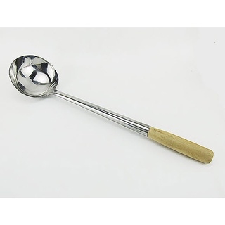 Vá xào sạn xào thức ăn inox cán gỗ oem1012