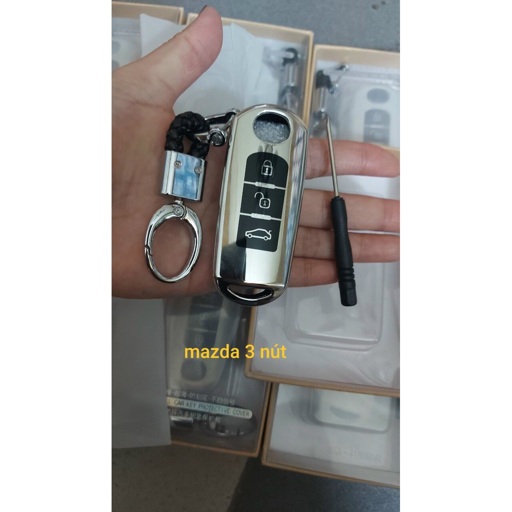 Ốp chìa khóa Mazda 2, Mazda 3, Mazda 6, Mazda Cx5, CX8 - Mẫu Silicoll tráng gương crom