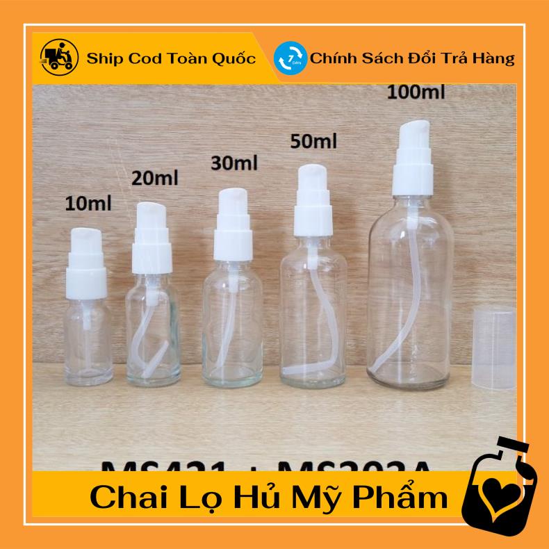 Chai Chiết Mĩ Phẩm ❤ Chai thủy tinh xịt giọt 5ml,10ml chiết mỹ phẩm, dầu gội, sữa tắm, serum , , phụ kiện du lịch