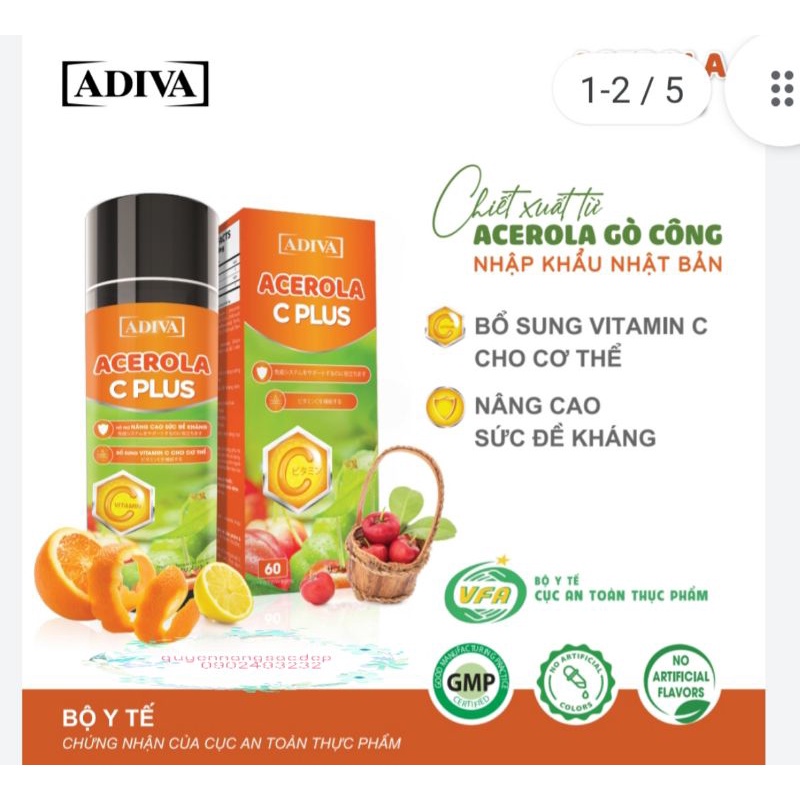 Combo 4 hộp ADIVA collagen 14 lọ /Hộp - Tặng 1 ADIVA Acerola C Plus và 1 White Trắng da 60 viên