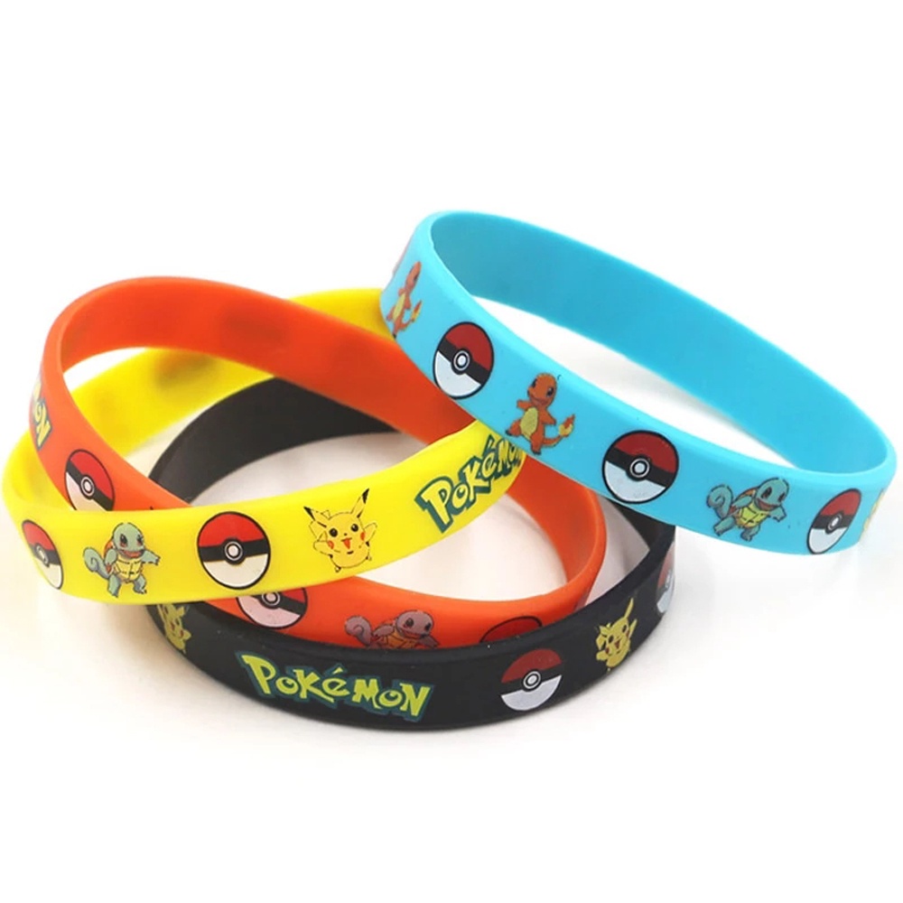 Vòng Tay Silicon Họa Tiết Pokemon Pikachu Nhiều Màu Sắc