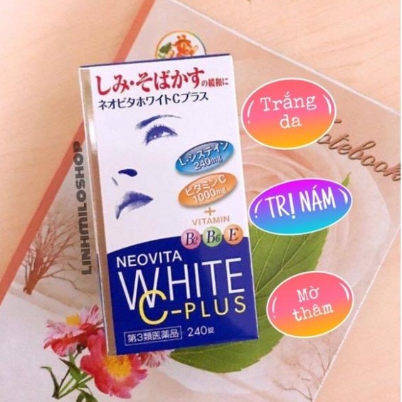 Viên uống trắng da, mờ thâm nám Vita White Plus 240 viên